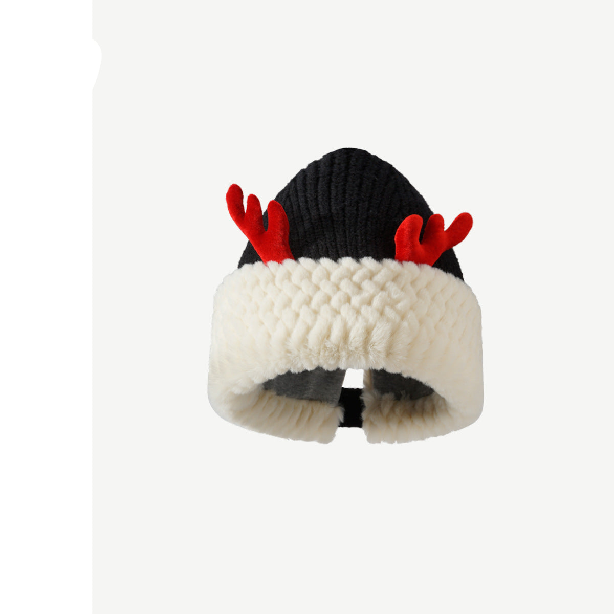 Wholesale Red Christmas cute deer antler plush knitted hat