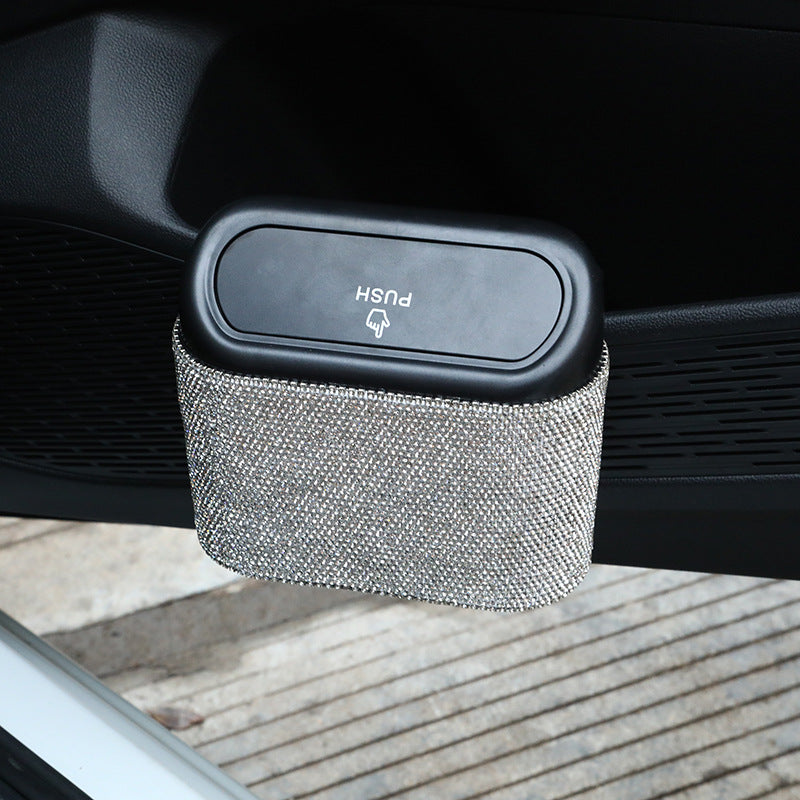 Wholesale Diamond Studded Plastic Trash Can