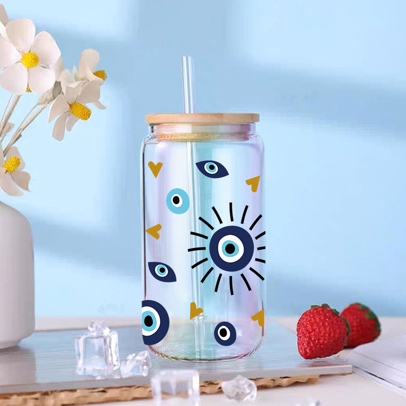 Wholesale Blue Devil's Eye Series 16oz Cup UV DTF Wraps