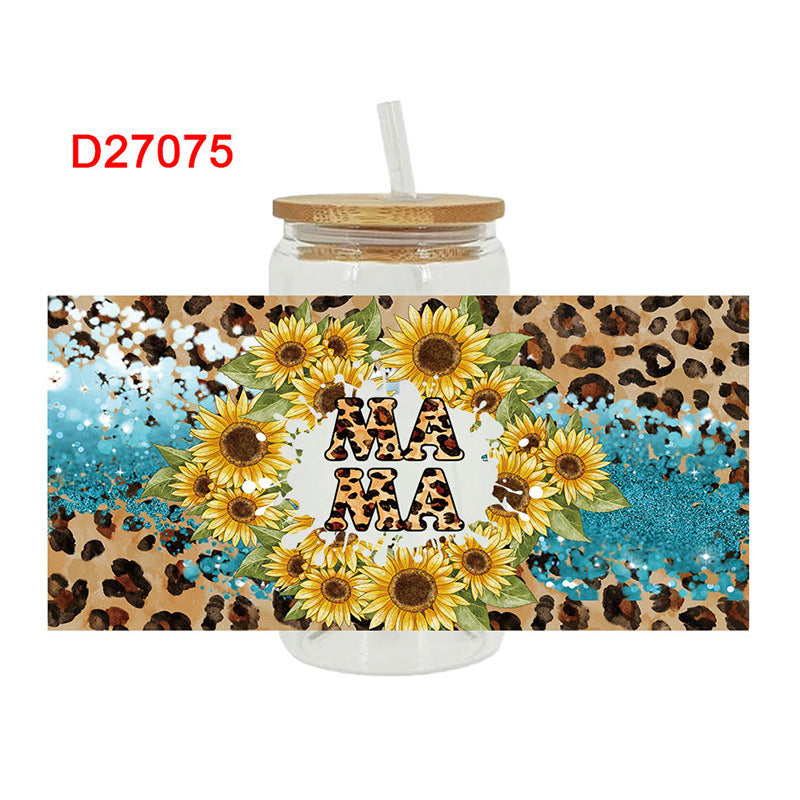 Wholesale Mother's Day Colorful Flowers Series 16oz Cup UV DTF Wraps