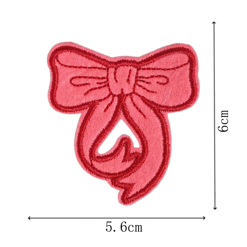 Wholesale Red diverse bow embroidery DIY Patches