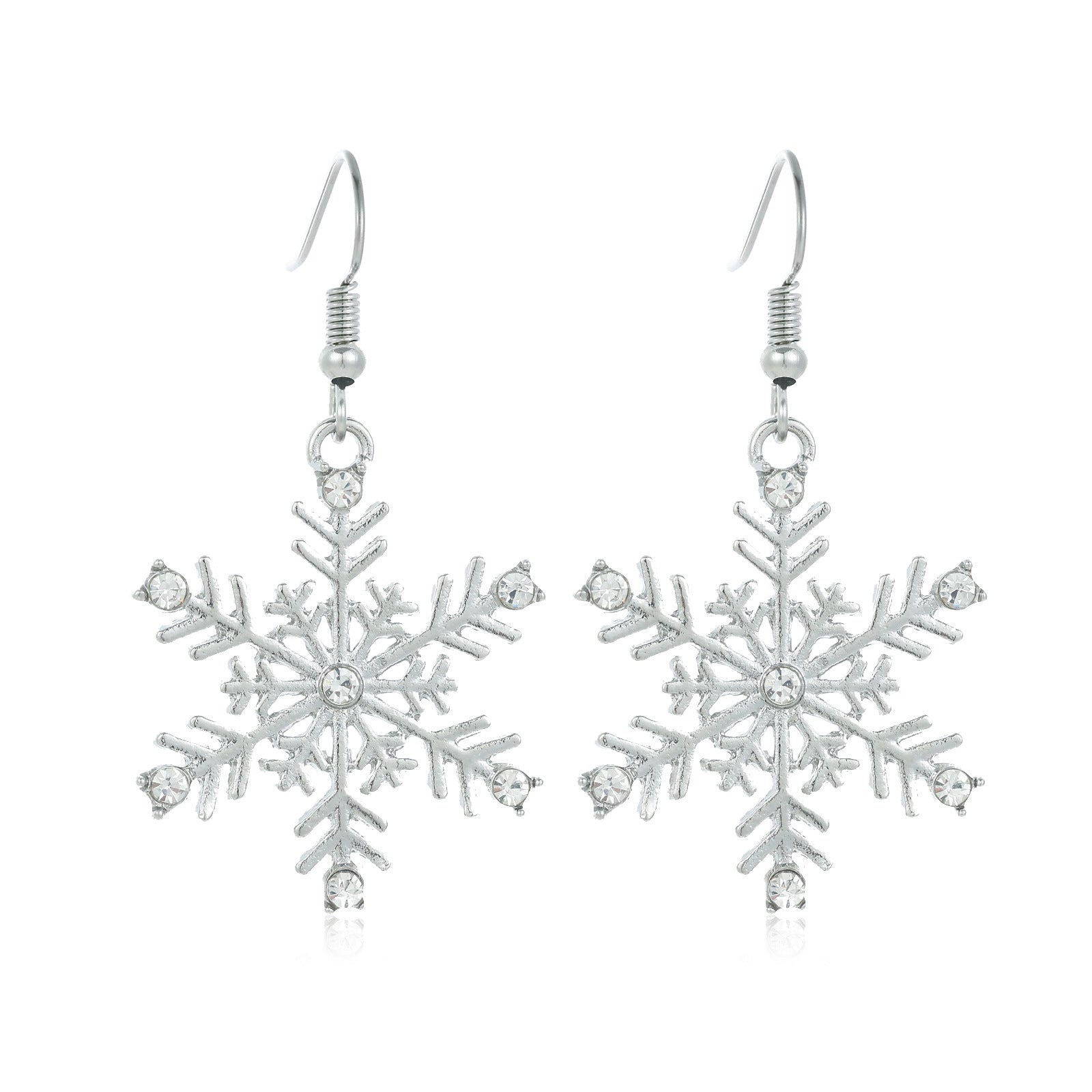 Wholesale Alloy diamond snowflake earrings