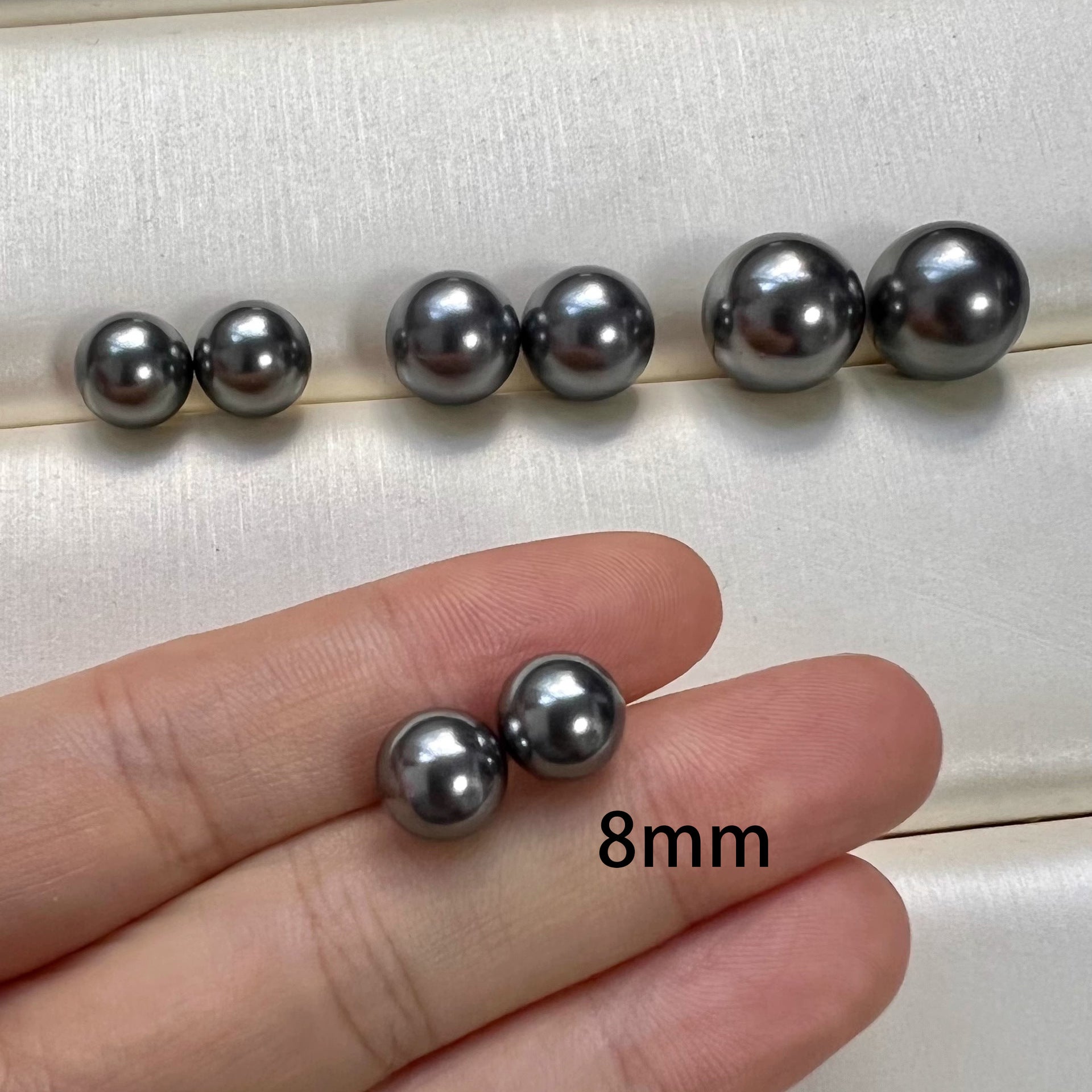 Wholesale 8-14mm milk white pearl round earrings