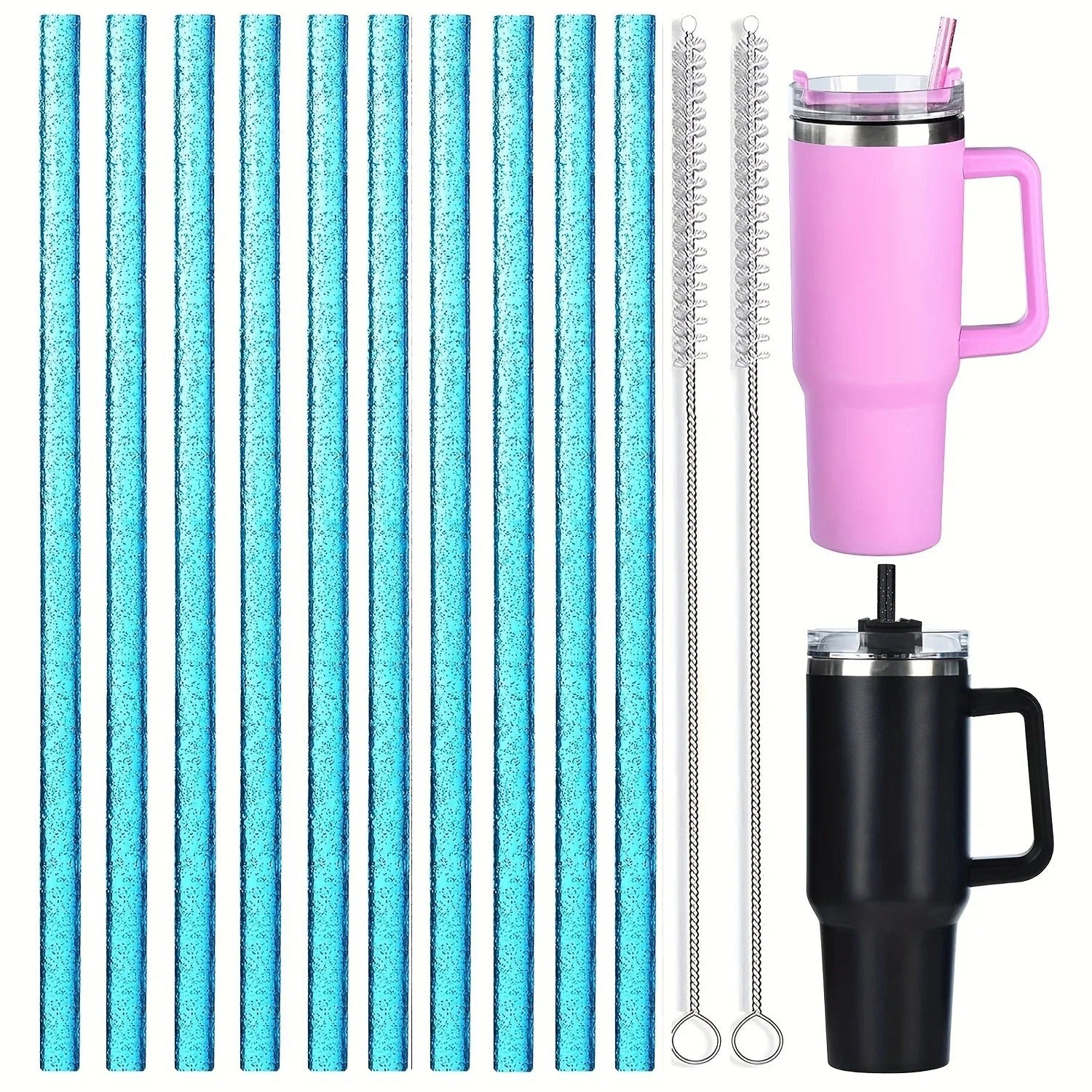 Wholesale mug ice cup multi-color glitter universal straw accessories suit with straw brush personality