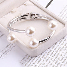 Wholesale Pearl double-layer semi open Layered Bracelet Set