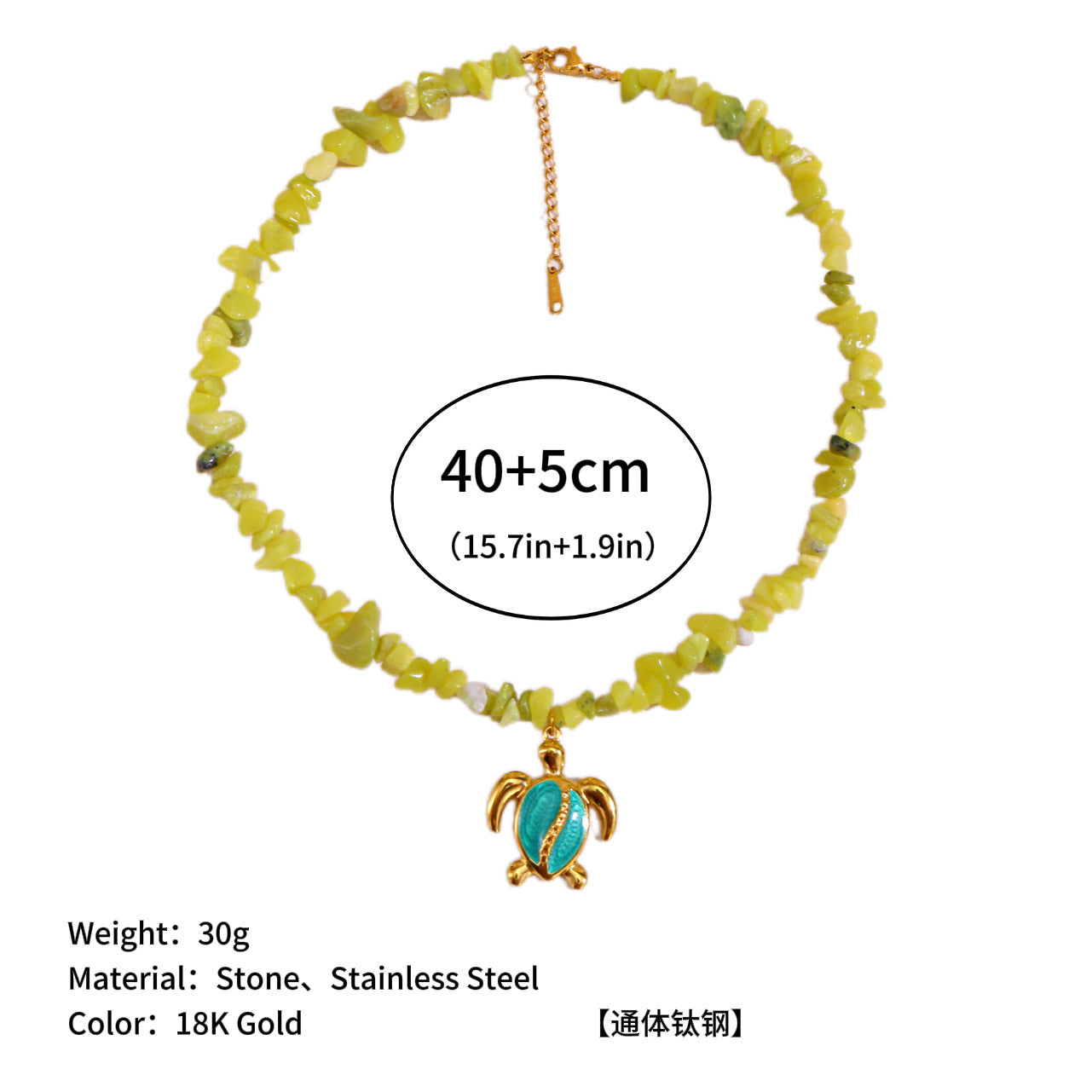 Wholesale Stone Gravel Pillar Necklace Titanium Steel Clavicle Chain