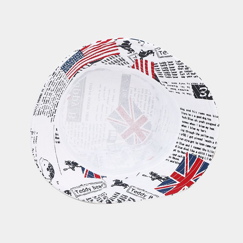 Sombrero de cubo de patrón de impresión de bandera de lona al por mayor