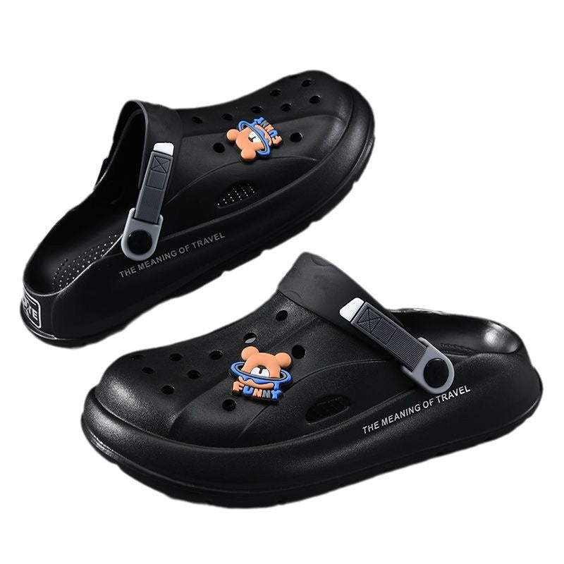 Wholesale Men's summer thick-soled casual sports non-slip soft-soled sandals outdoor dual-use drooping beach slippers