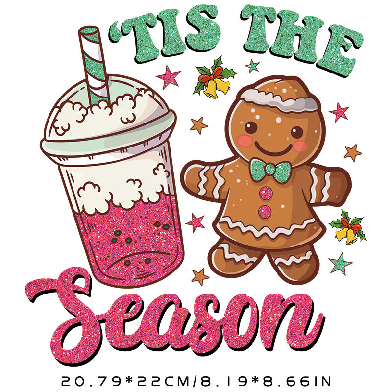 Wholesale  Christmas Hot Stamping Pattern Sticker T-shirt Printing Hot Stamping Heat Transfer in stock Pattern Hot Stamping