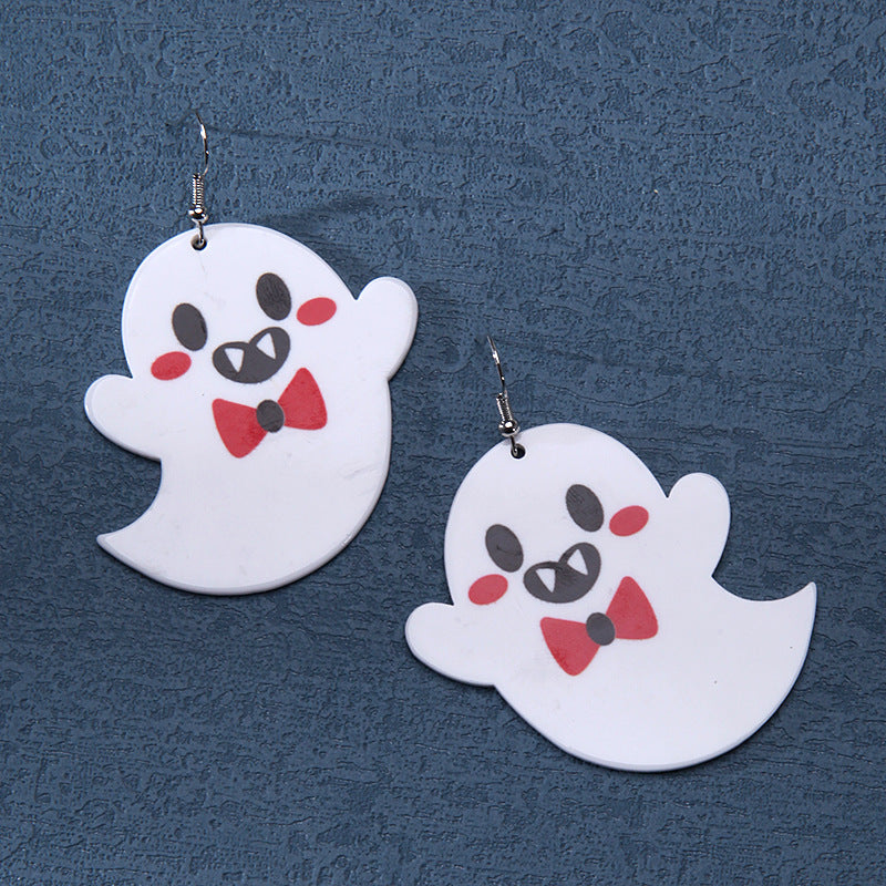 Wholesale  Ghost Acrylic Earrings Bowknot Pumpkin Skull Trendy Party Jewelry Gift