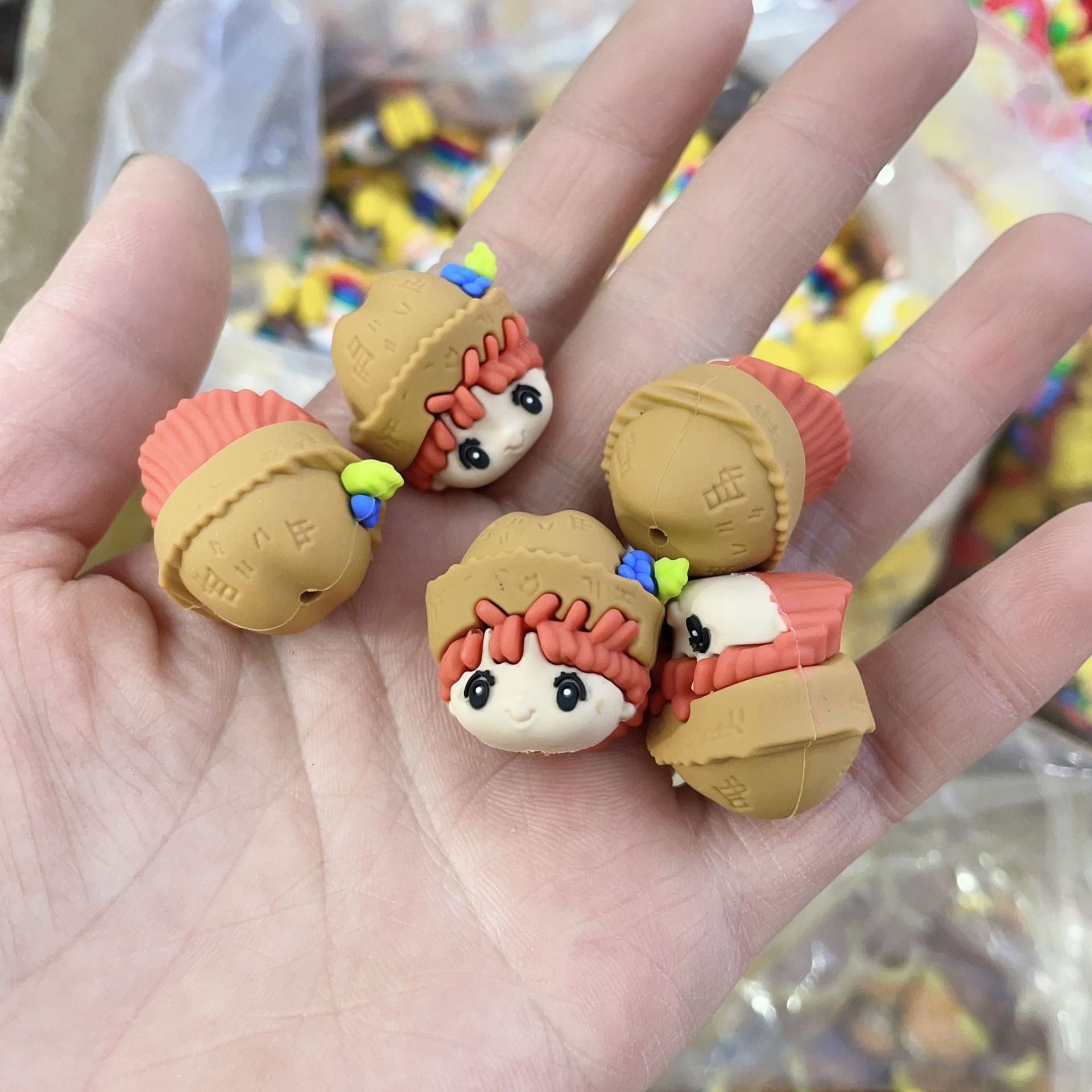 Wholesale Mixed batch live streaming hot selling soft rubber strawberry little girl DIY bead OLY Exclusive