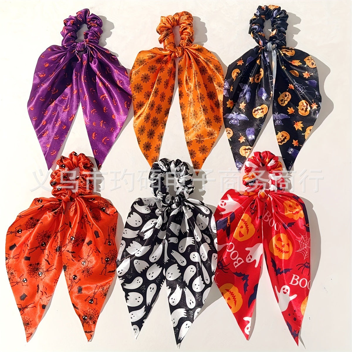 Wholesale  hair accessories ghost bat ribbon pumpkin hair ring