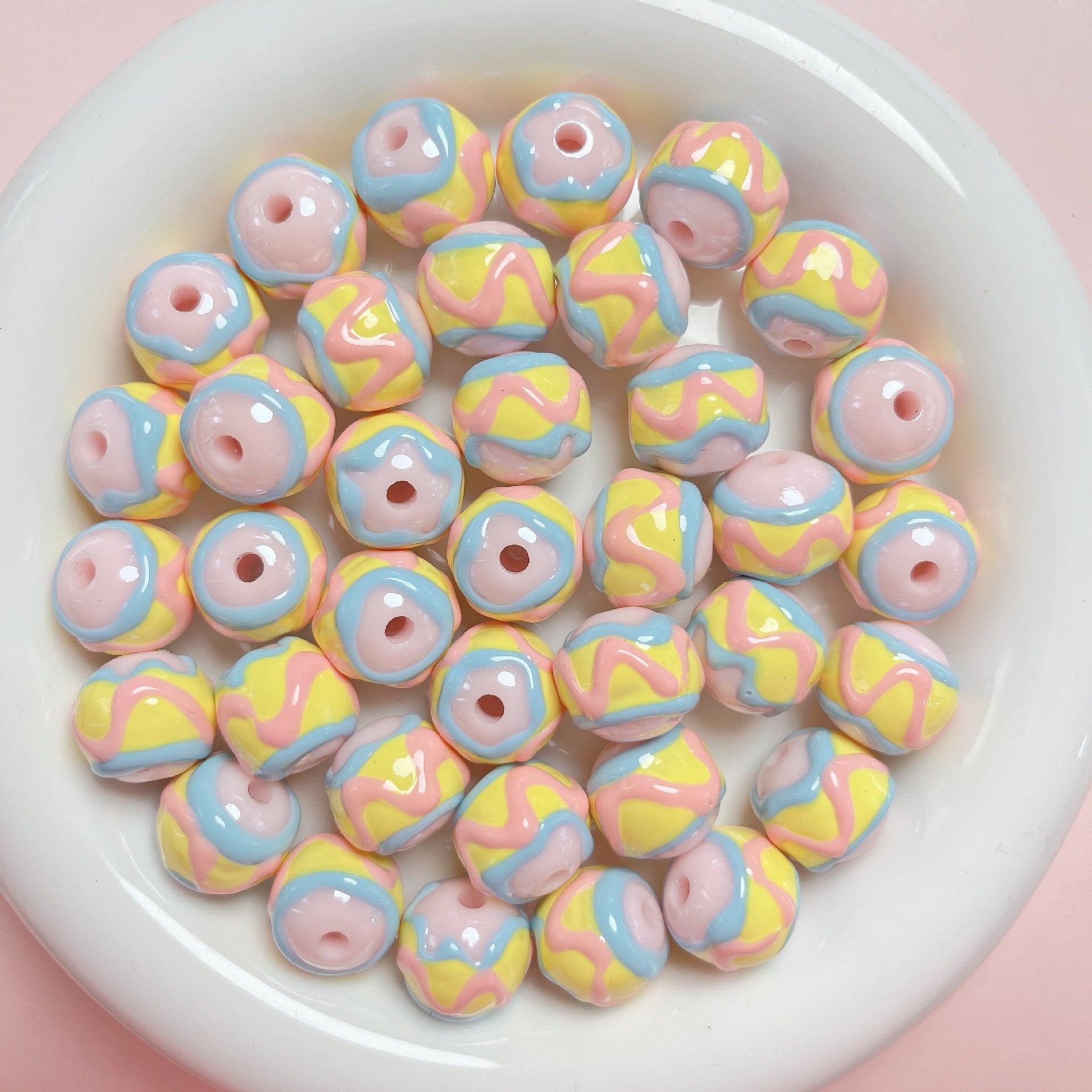 Wholesale Acrylic Hand Painted Cartoon Diy Beads