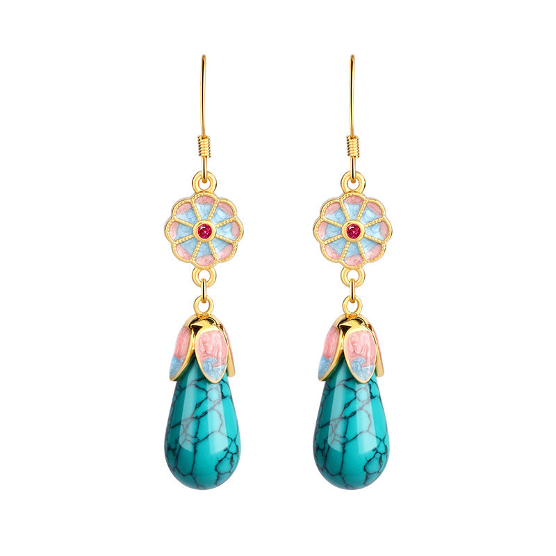 Wholesale Enamel Drop Turquoise Earrings