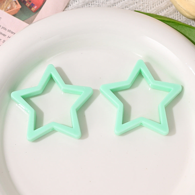 Wholesale  5pcs/pack  Large macaron-colored five-pointed star beads   Acrylic Beads