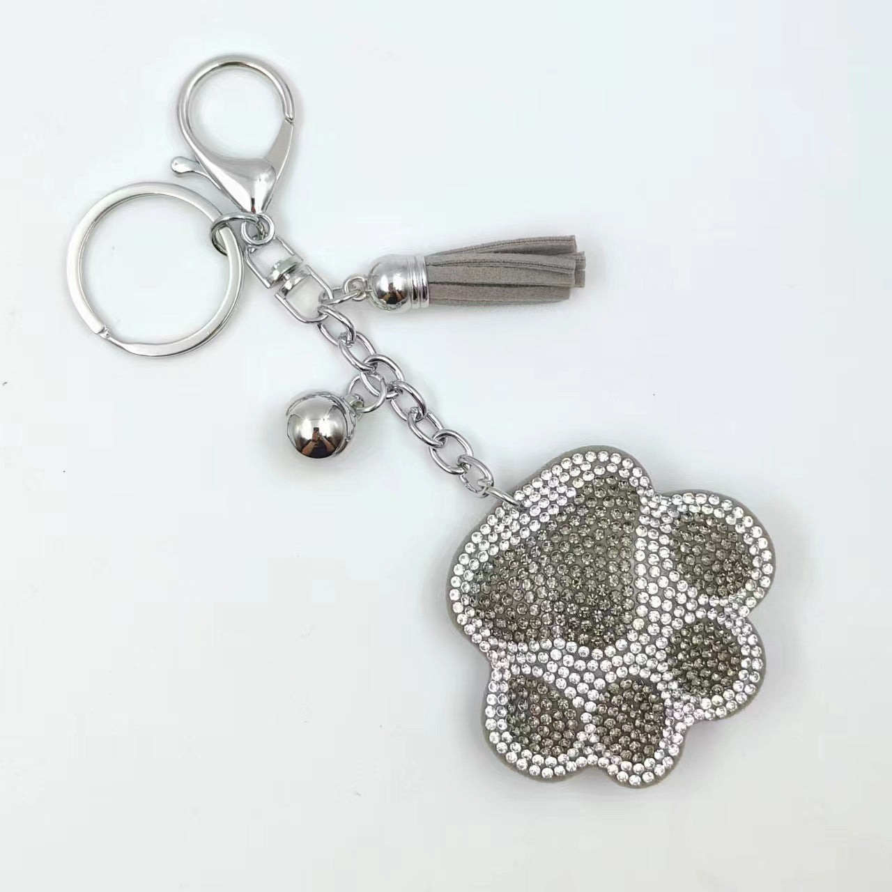 Wholesale diamond creative cartoon bear paw keychain bag tassel pendant