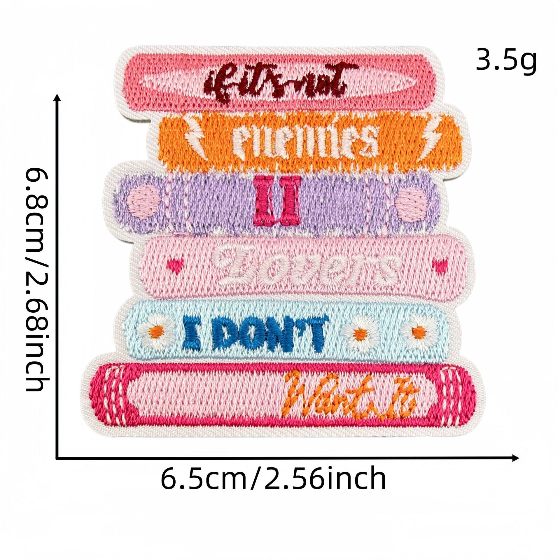 Wholesale Stylish Pink Reading Themed Iron On Embroidered Patches 23 Pack Decorative Accent For Bags Clothes