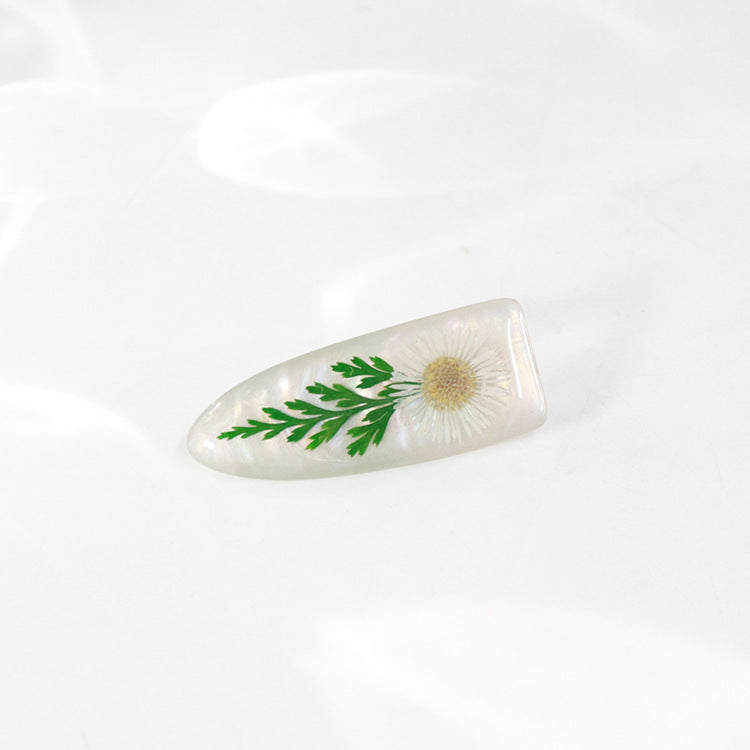 Wholesale 6pcs Pearlescent Real Flower Hairpins