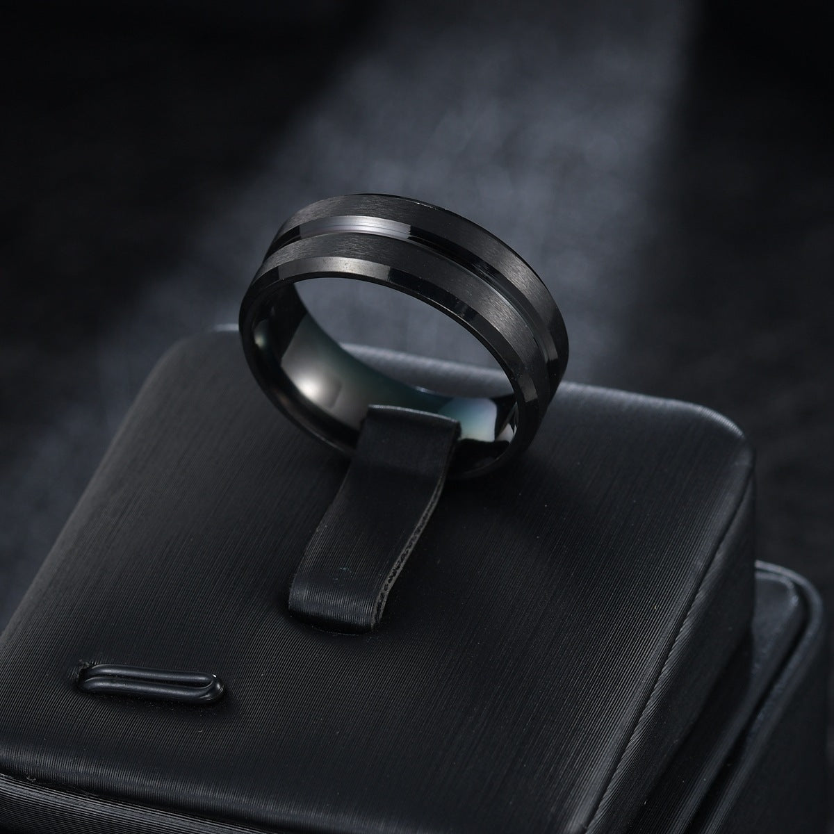 Wholesale Men's Titanium Steel Black Ring