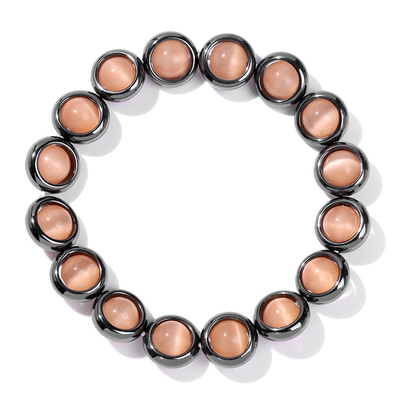 Wholesale Cat's Eye Beads Black Gallstone Donut Bracelet