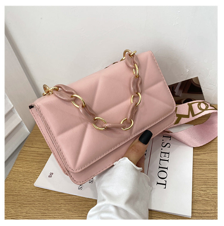 Wholesale PU Broadband Crossbody Shoulder Small Square Bag