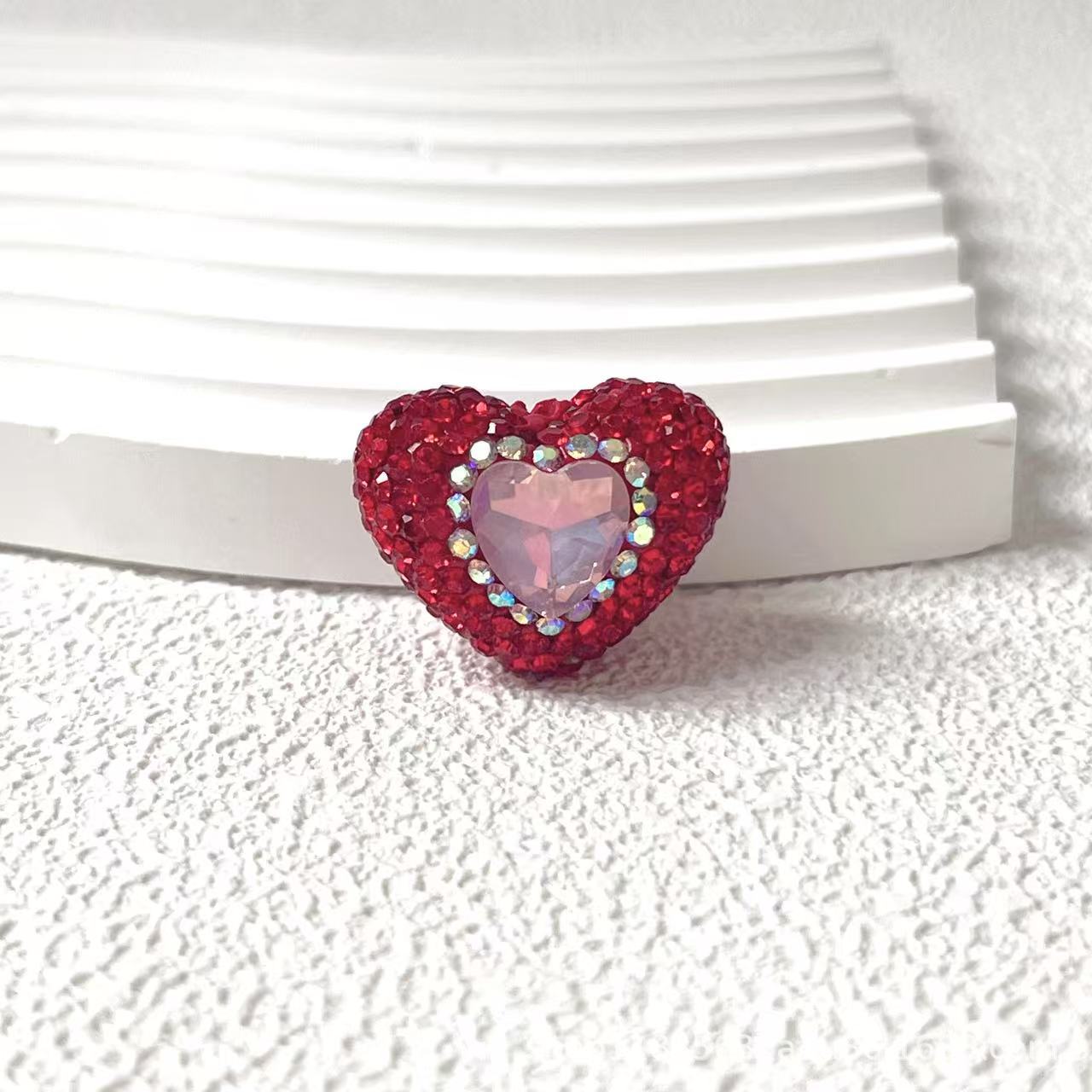 Wholesale 10pcs Heart-shaped diamond Crystal Beads