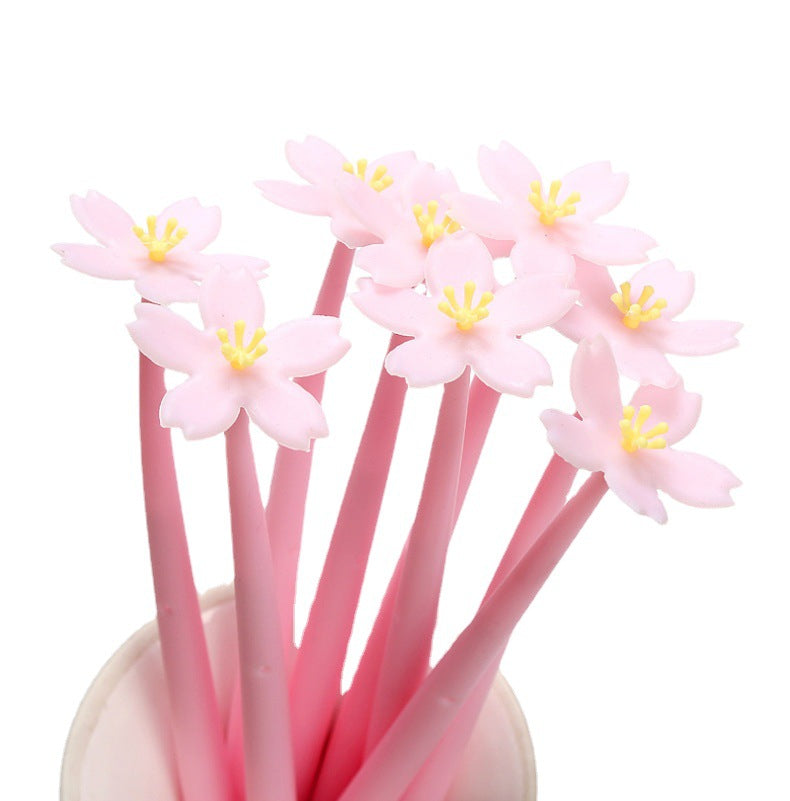 Wholesale of New Soft Rubber Flower Plastic Neutral Pens