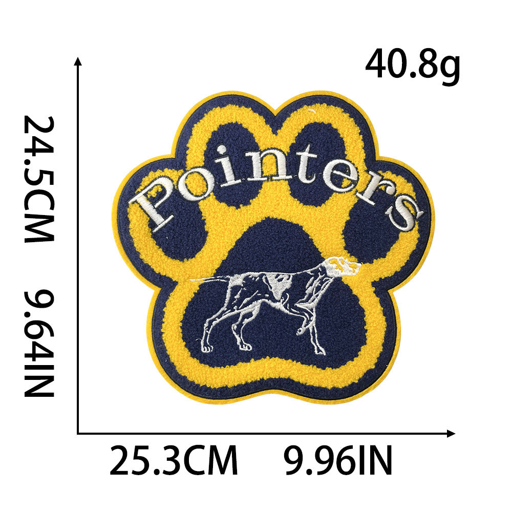 Wholesale Trendy Cat Paw Embroidered Patches Iron On DIY Towel Fabric Applique For Clothing Resale