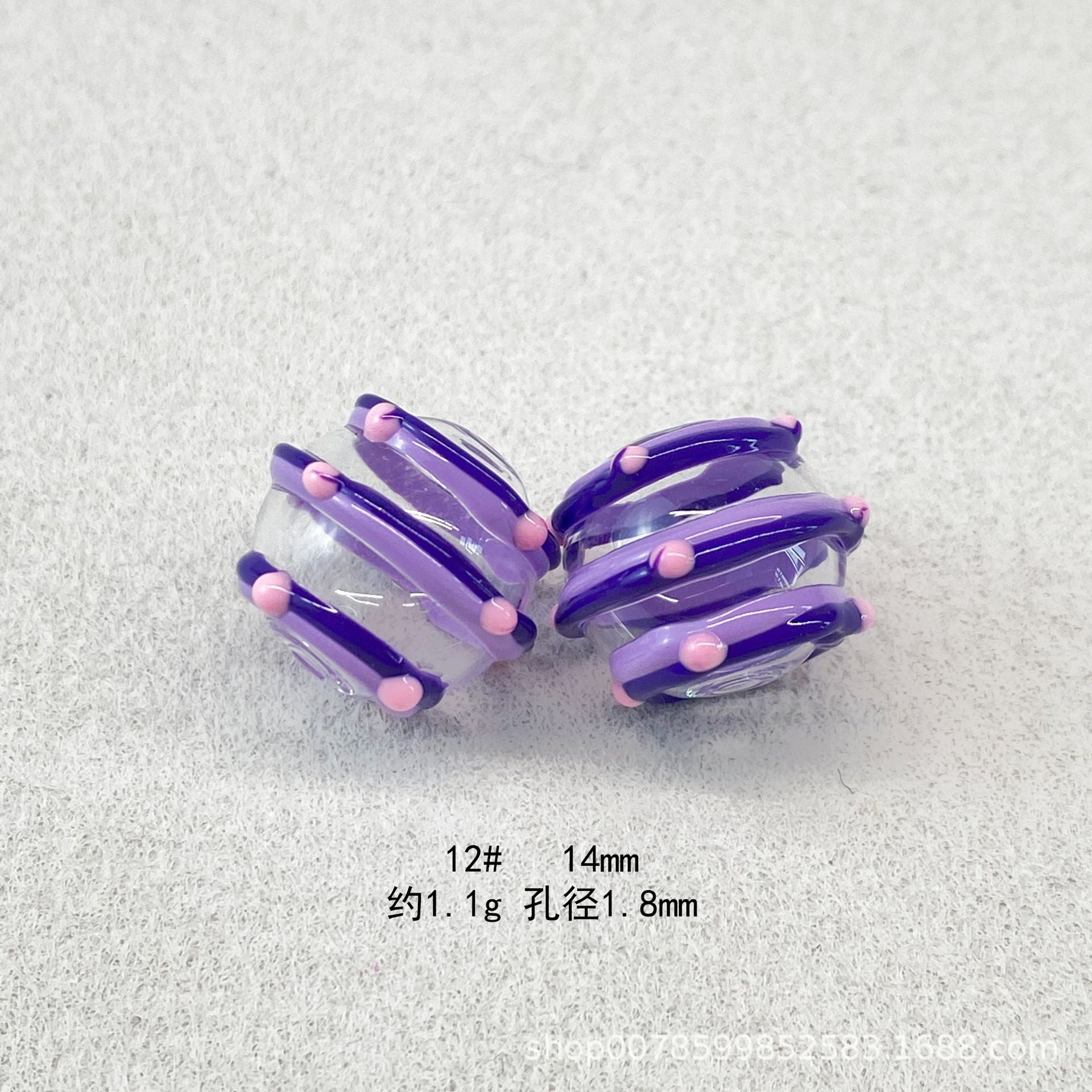 Wholesale 10pcs Transparent hollow glass heart-shaped polka dot hand-painted flower beads