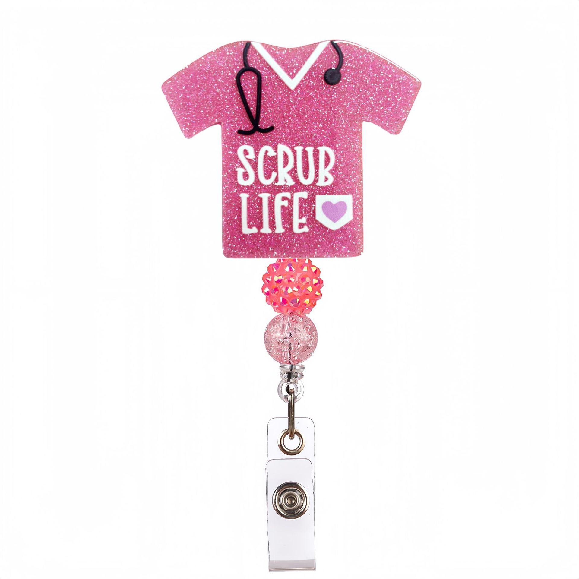 Wholesale acrylic glitter medical DIY beaded diamond ball bow Keychain