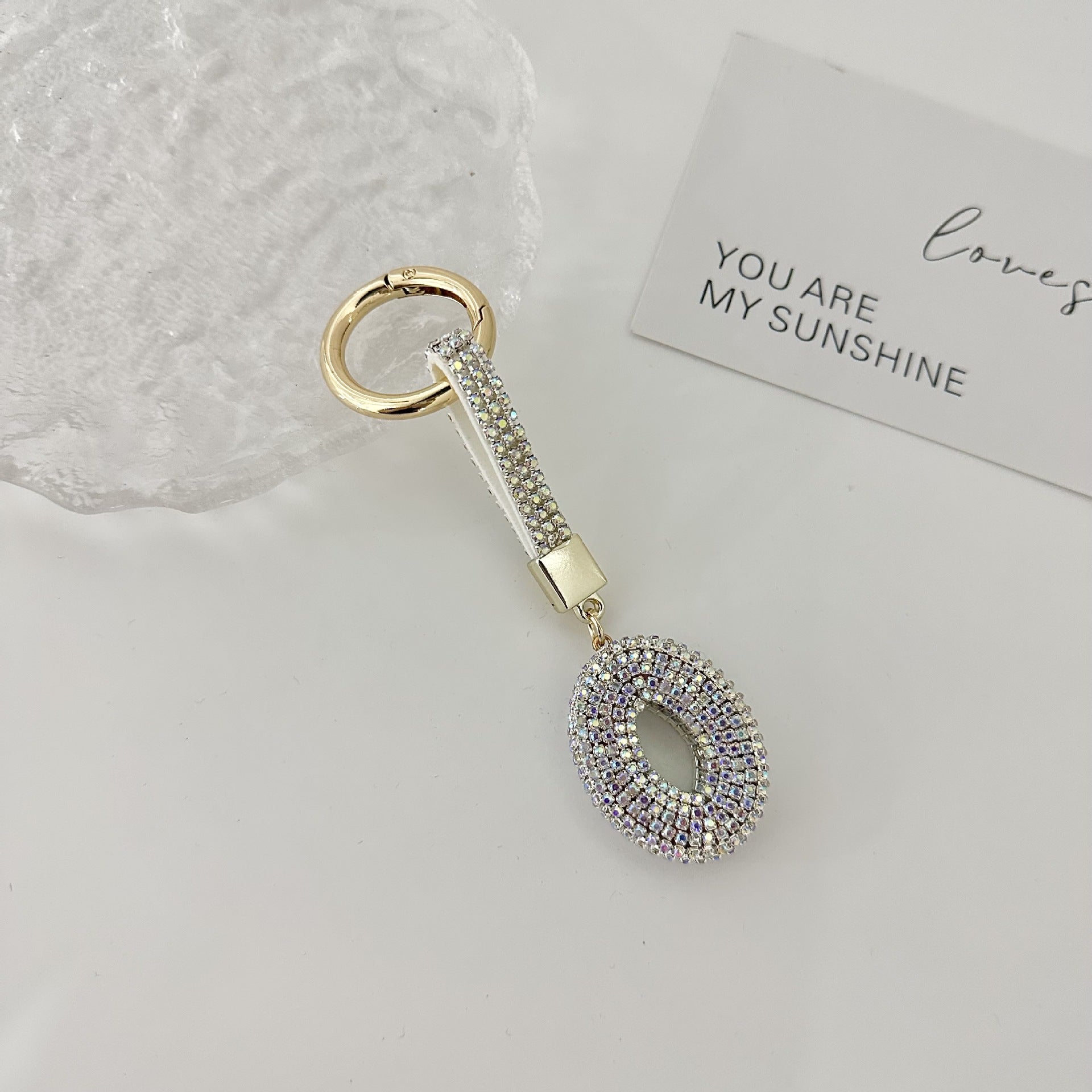 Wholesale Metal LOVE Full Set Diamond Keychain