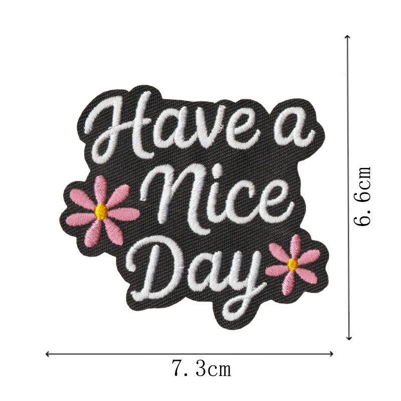 Wholesale Trendy Letter Quote Embroidered Patches No Sew Iron On DIY Accessory For Clothes Bags Towels 10 Pack