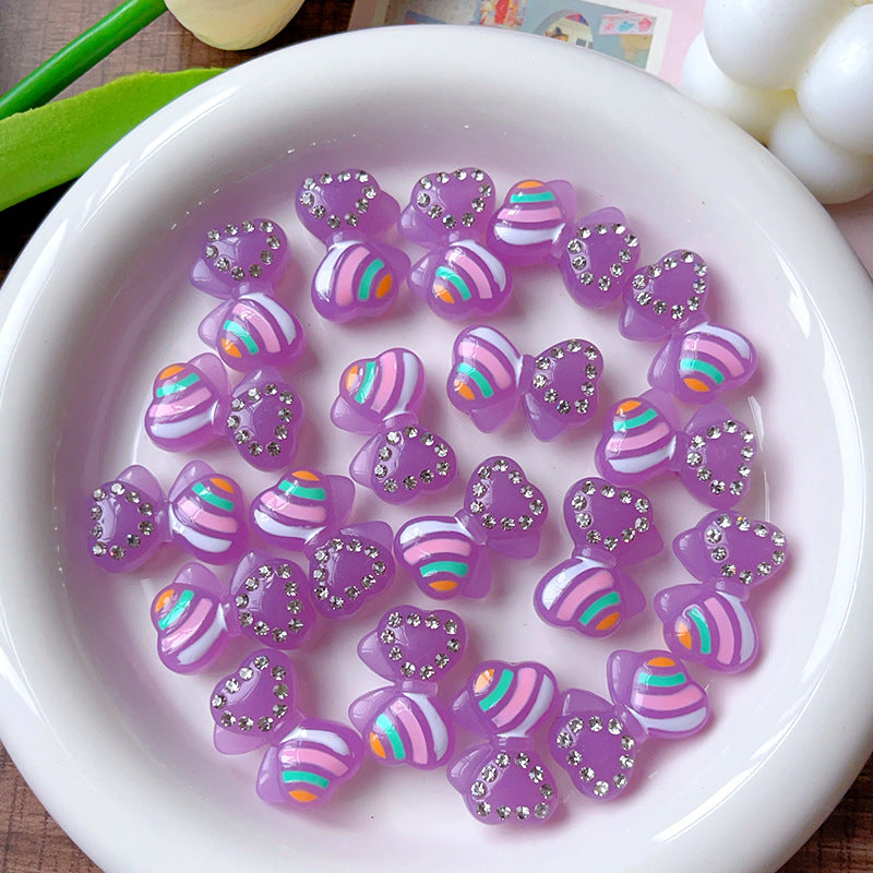 Wholesale Glow-in-the-dark rainbow bow straight beaded  Acrylic Beads