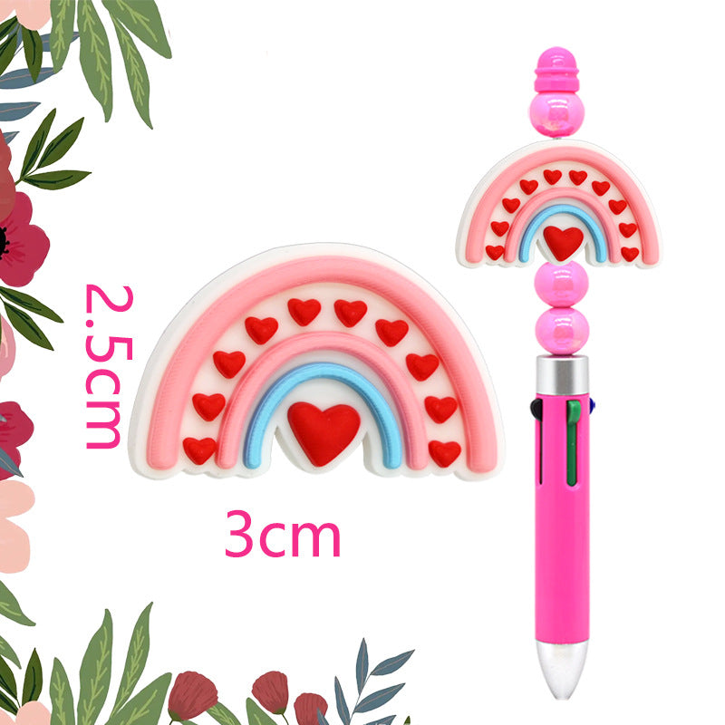 Wholesale Random100pcs LOVE  Beads Soft Rubber Focal Beads   Valentine' s Day