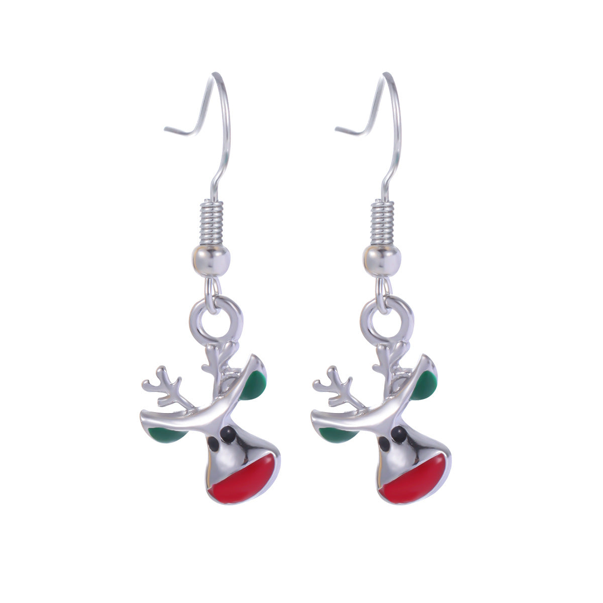 Wholesale Christmas Series Fashion Alloy Christmas Tree Old Man Bell Elk Candy Cane Earrings