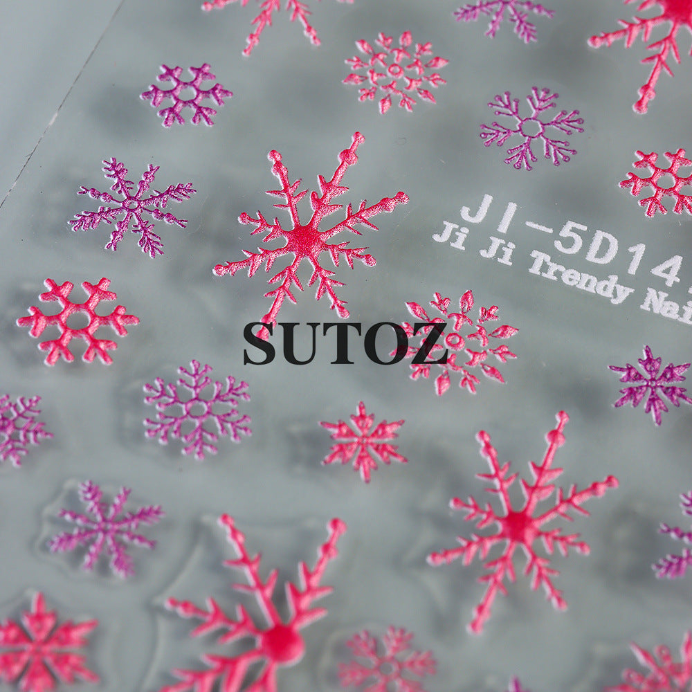 Wholesale Christmas 5D embossed nail art stickers