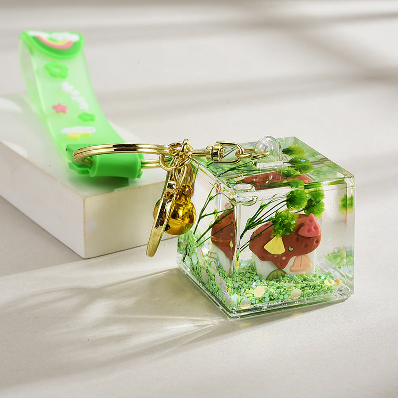 Wholesale Acrylic Cute Oil-Filled Qixi Festival Couple Keychain