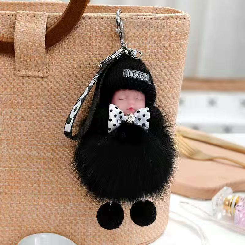 Wholesale Cute Fur Sleeping Doll Keychain
