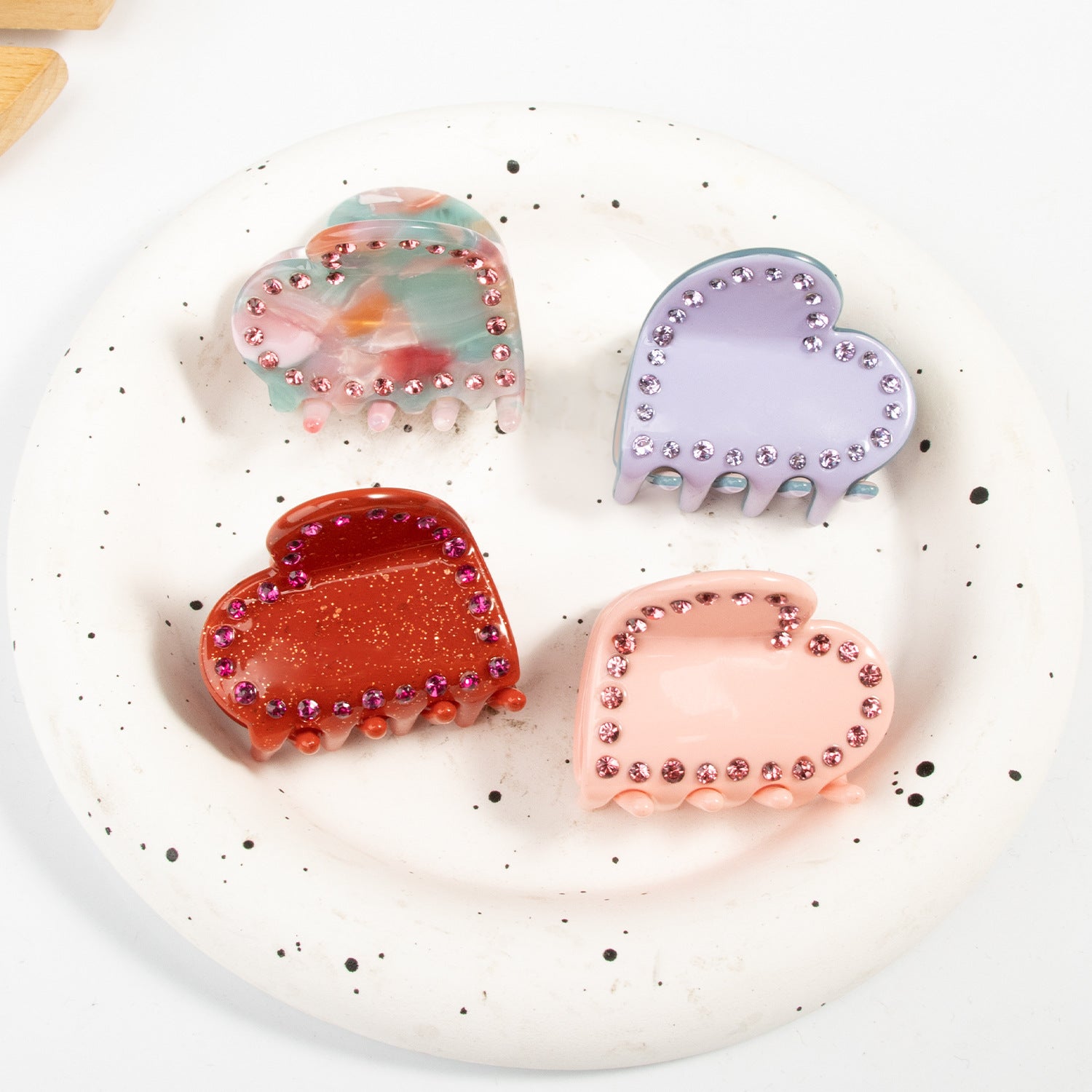 Wholesale Valentine's Day Acetate Heart Shaped Hair Clips