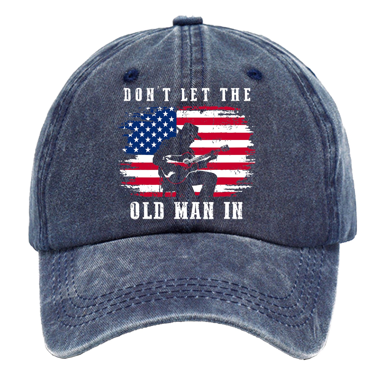 Wholesale Washed Cotton Printed Distressed Vintage Soft Top Baseball Cap