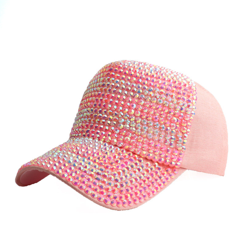 Wholesale Two-color Rhinestone Full Diamond Baseball Cap