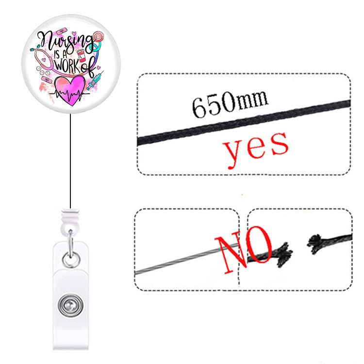Wholesale ABS Simple Six Color Circular Mountaineering Buckle Sports Telescopic Keychain ABS Drip Glue Patch Colorful Gradient Heart Stethoscope Emblem Scroll Telescopic Keychain