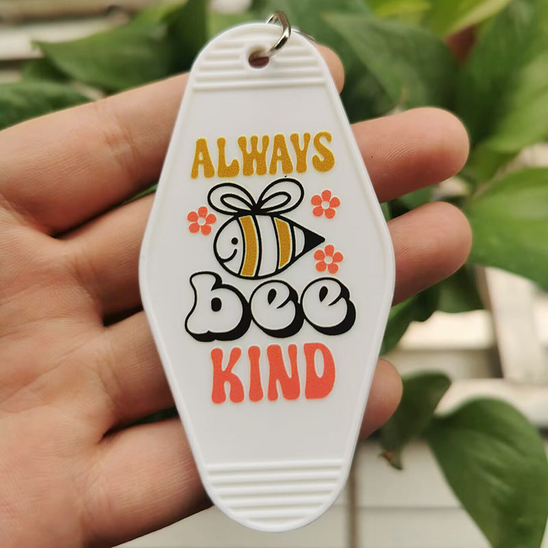 Wholesale ALWAYS BEE KIND Retro Plastic Hotel Keychain