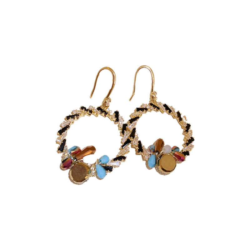 Wholesale Irregular diamond crystal earrings