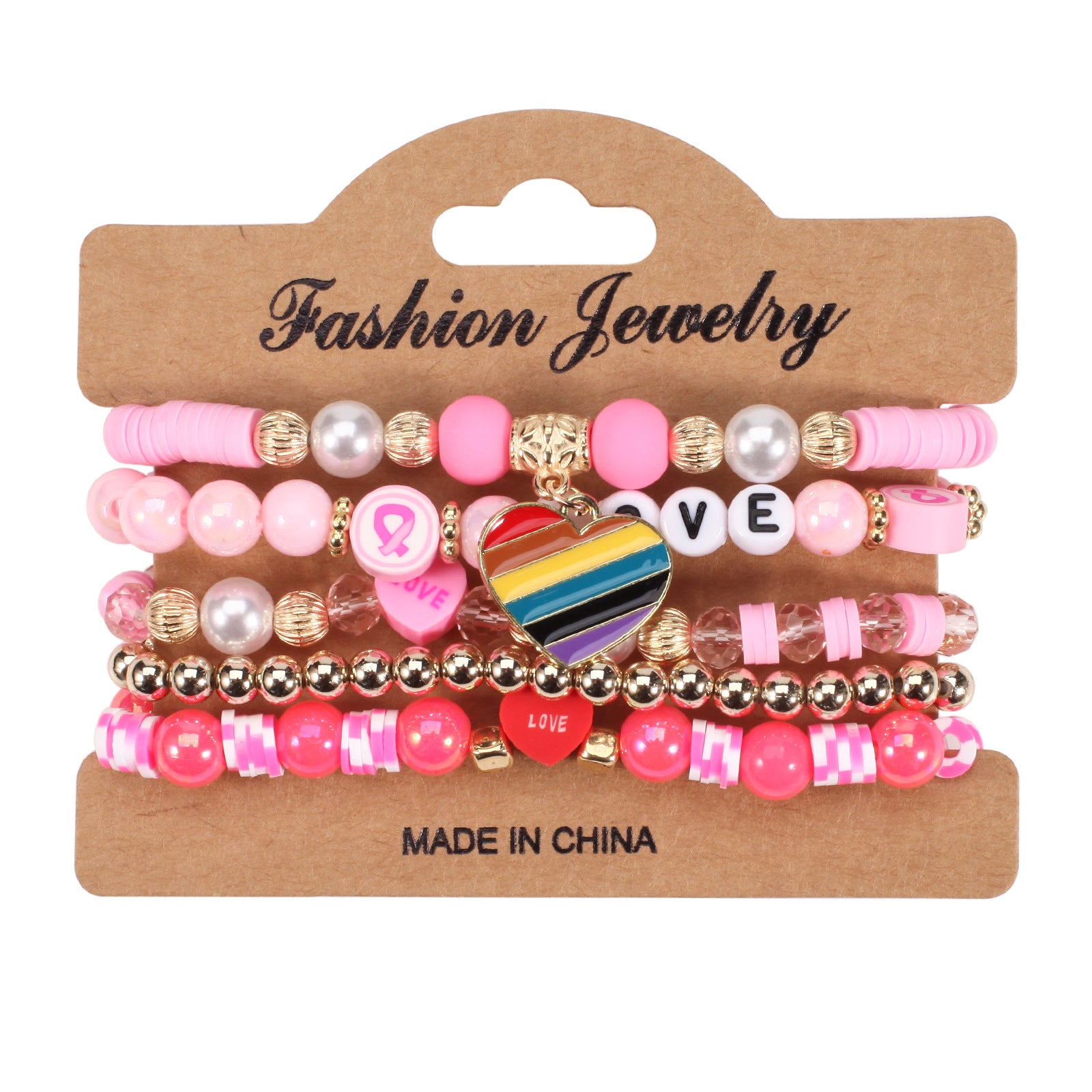 Wholesale Valentine' s Day Love 520 Pendant Soft  Artificial Crystal Bracelet