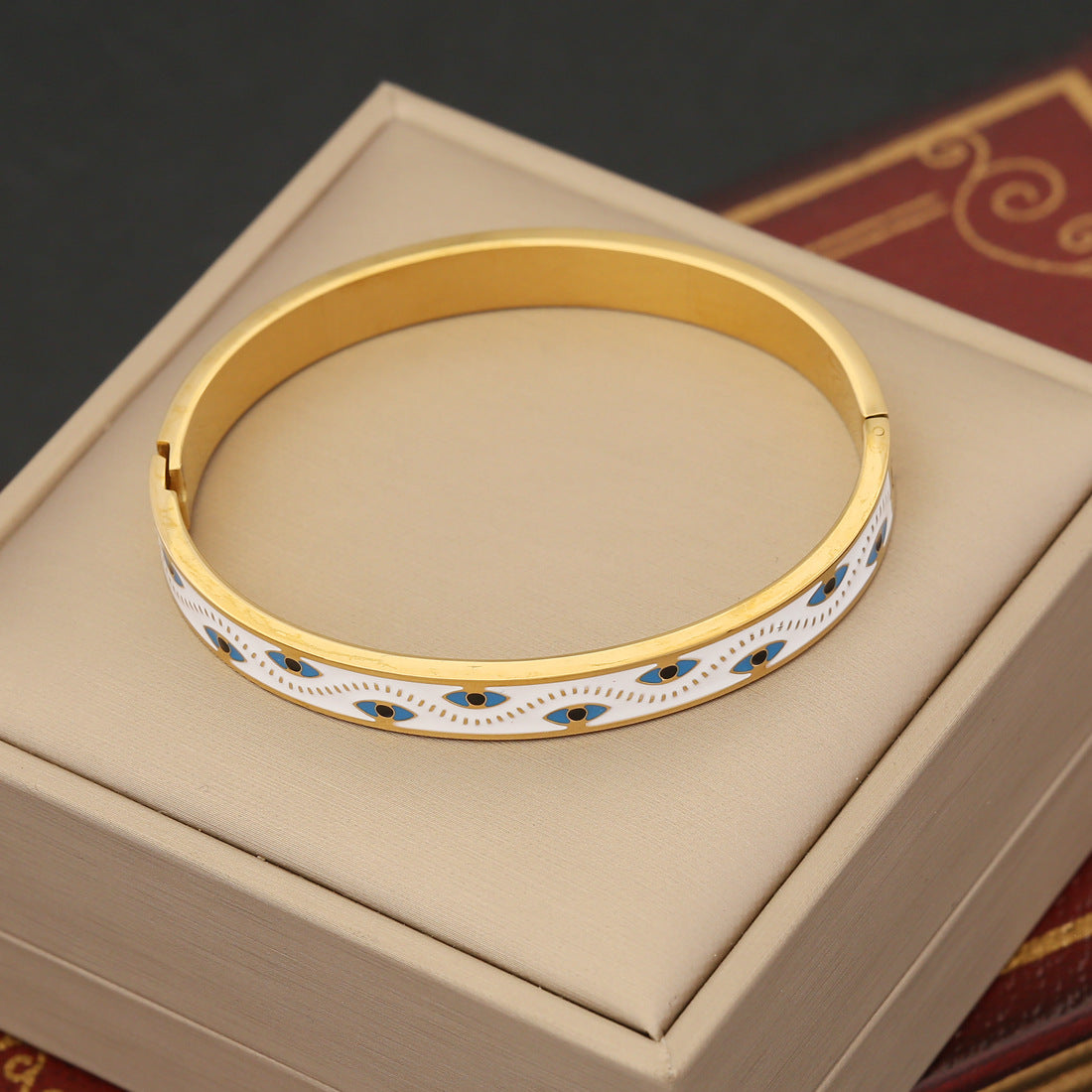 Wholesale Retro Oil Dripping Bracelets,  Eye Bracelets,  Stainless Steel Bracelets