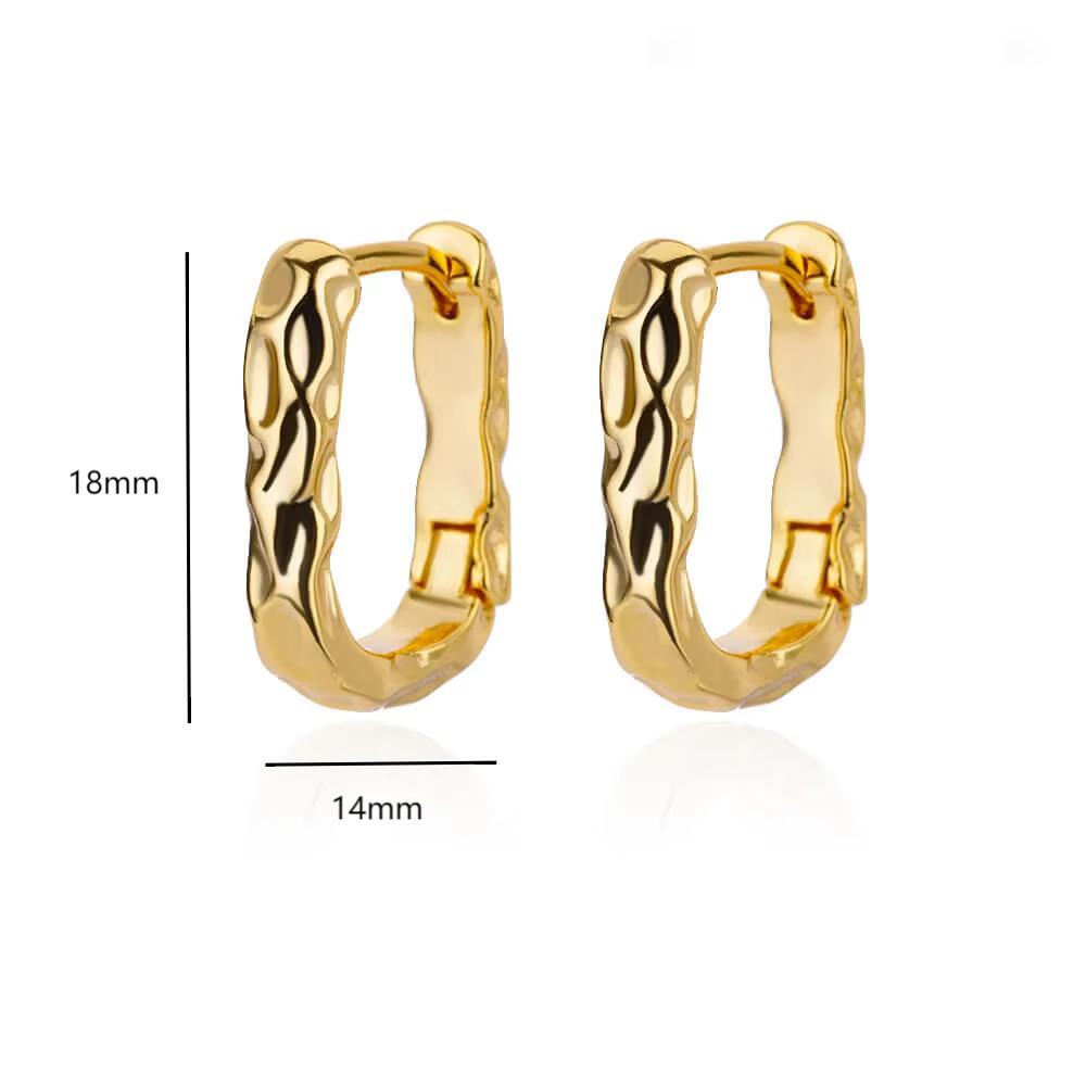 Wholesale Gold Geometric Solid Square Atmospheric Earrings