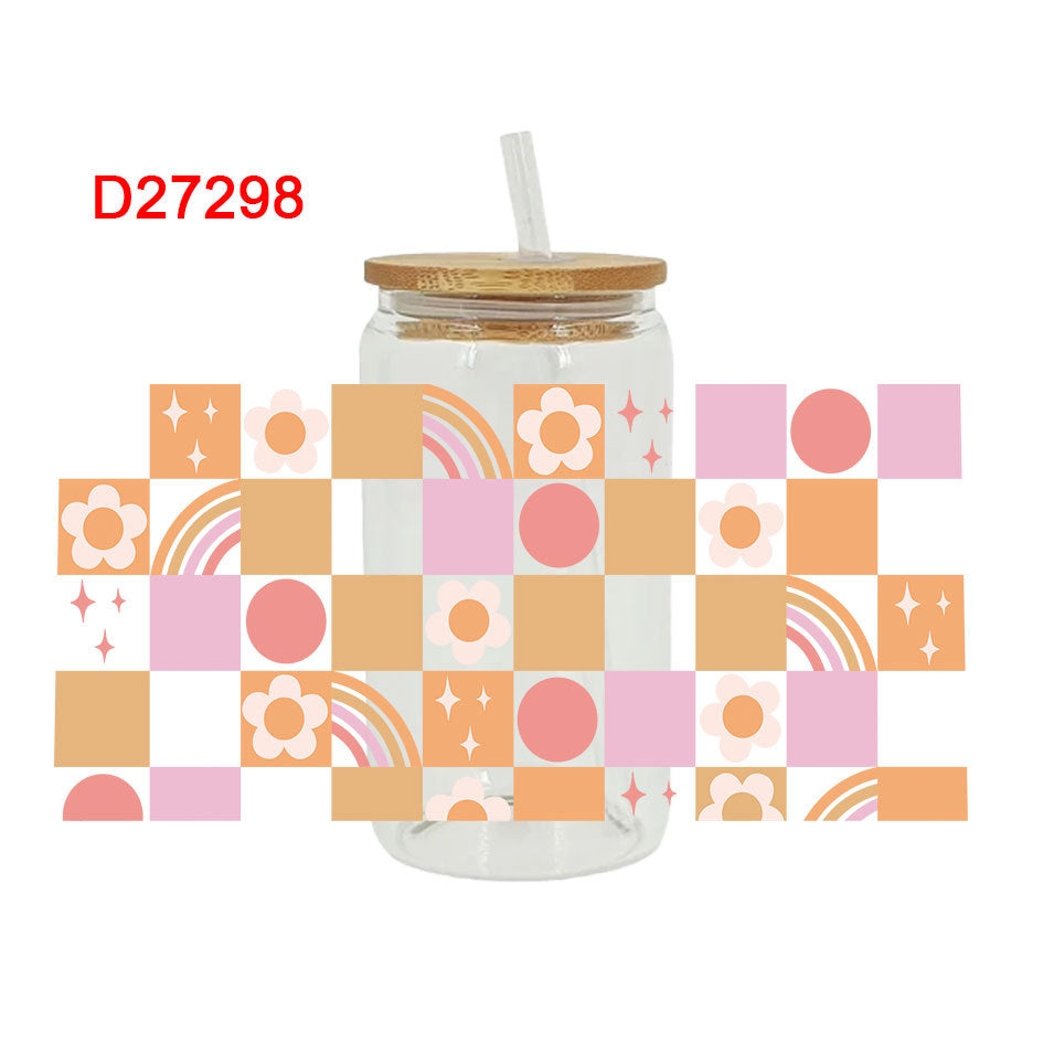 Wholesale Rainbow Love Sphere 16oz Cup UV DTF Wraps