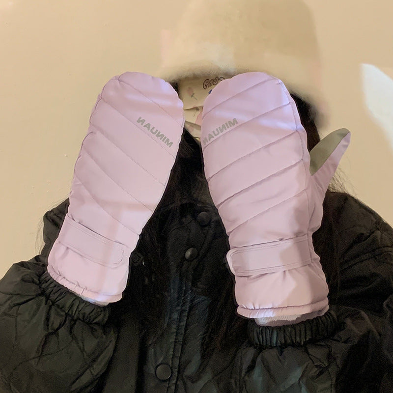 Wholesale Plush Cycling Cold and Windproof Winter Thickened Skiing Gloves for Cycling