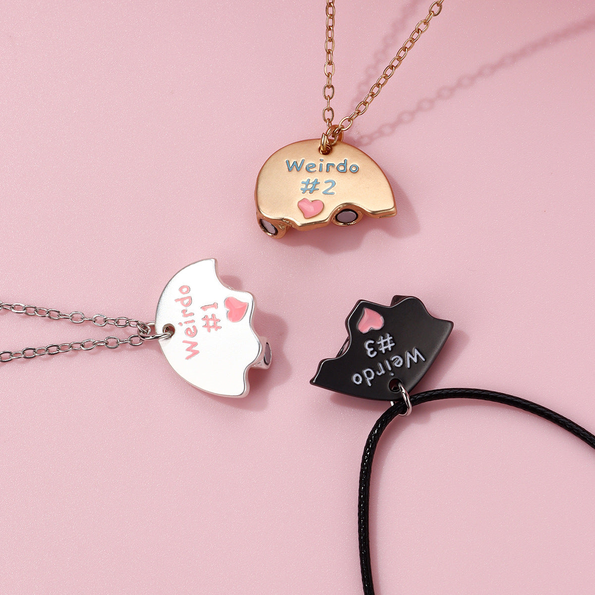 Wholesale children' s necklace three-piece set necklace heart-shaped clavicle chain